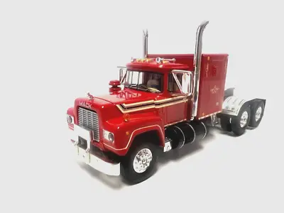 Dcp First Gear 1/64 Scale R Model Mack Flat Top Sleeper Red Gold & Black Stripe • $51