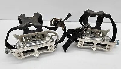 Vintage 90's MKS Sylvan Touring Pedals - Black / Silver SY-1 • $25