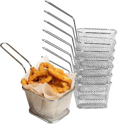 £7.79 • Buy 2pc Fries Serving Mesh Baskets For Tapas Food Mini Small Bucket Fryer Chips