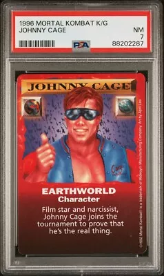 PSA 7 1996 Mortal Kombat Kard Game Johnny Cage Outworld Character Card Pop 1 • $59.50