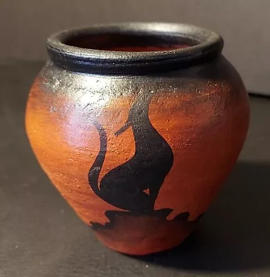  Vintage R Galvan Mexico Pottery Vase ~ Coyote And Cactus ~ Mexican ~ Signed • $23.77