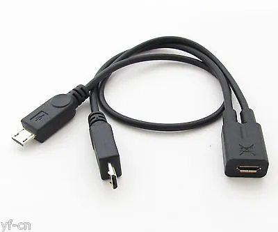 100pcs Micro 5pin USB Splitter Adapter Y Cable 1 Female To 2 Male Cable Cord • $139.83