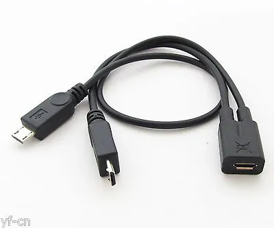 10pcs Micro 5pin USB Splitter Adapter Y Cable 1 Female To 2 Male Cable Cord • $17.47