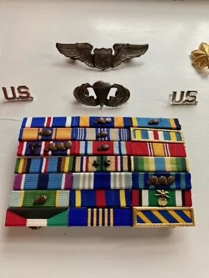 US Military Insignia Air Force Ribbon Wings Airborne Major Rank US Insignia. • $25