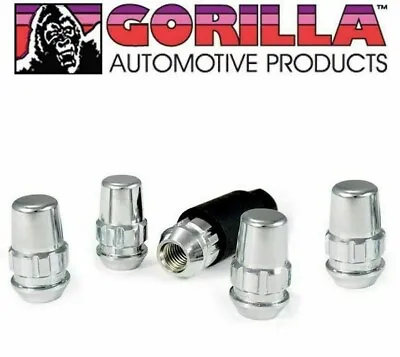 (5) Gorilla Wheel Locks Lug Nuts Chrome 1/2-20 Thread Bulge Acorn 1/2  71681NB5 • $24.59