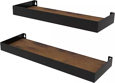 Wall Shelves Set Of 2 Rustic Storage Wood Wall Mounted • $24.99