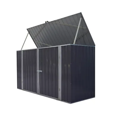 Garden Storage Shed Bike Metal Pent Tool  House Galvanized Steel Storage Chest • £179.99