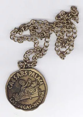 Vintage Caesars Palace Las Vegas Gold Tone Medallion  Necklace  1970s With Chain • $4.95