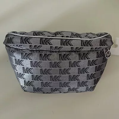 Michael Kors Women’s Metallic Logo Jacquard Belt Bag Silver • $49.99