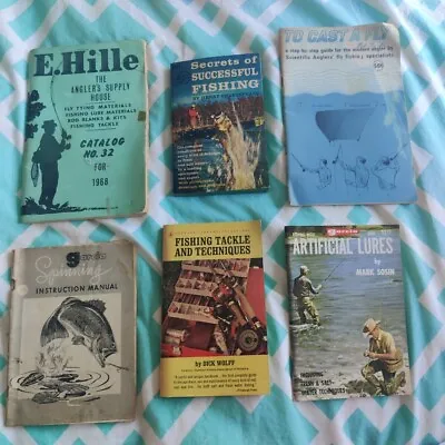 Lot Of 6 VTG Fly Fishing Books - E Hille To Cast A Fly - Garcia Spinning Tackle+ • $35