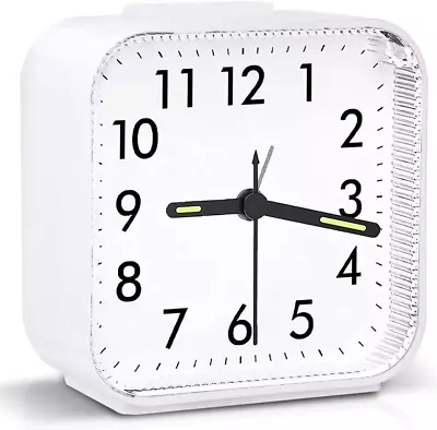 £12.28 • Buy Silent Alarm Clock Non-Ticking Luminous Dial Snooze Night Light Large Display...
