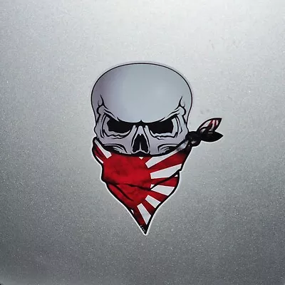 Japanese Rising Sun Flag Face Bandana Skull Vinyl Sticker Decal For Car 110x85mm • $6.17