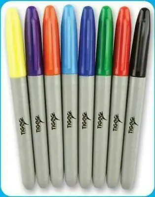 8 X Permanent Marker Pens Multi Assorted Colour Fine Bullet Point Tip Pen UK • £3.99