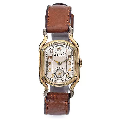 Vintage Gruen Curvex Driver’s Ristside The Varsity Wind Men's Watch • $899