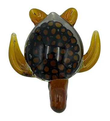 Two’s Company Art Glass Murano Paper Weight Sea Turtle Amber • $29.95