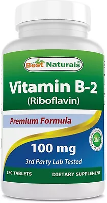 Best Naturals Vitamin B2 100 Mg 180 Tablets  Vitamin B2  • $12.28