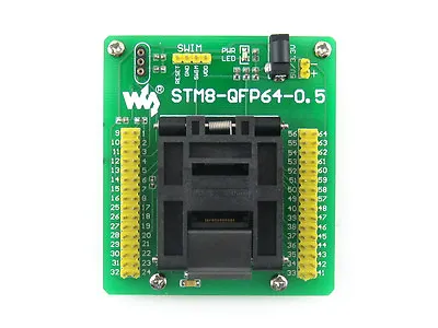 STM8 STM8S QFP64 LQFP64 IC51-0644-807 IC Test Socket Programing Adapter 0.5Pitch • $75.25