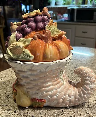 Beautiful Cornucopia Cookie Jar Cracker Barrel Thanksgiving Traditions • $18