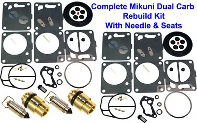 SeaDoo Dual Mikuni Carburetor Rebuild Kit & Needle/Seat 717 720 787 800 • $84.95