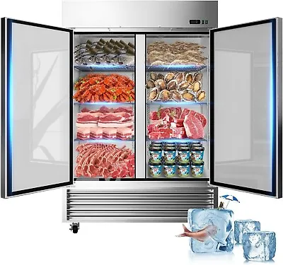 New Commercial Reach-In Freezer Two Door Stainless Steel Interior NSF ETL 49 CF • $2059