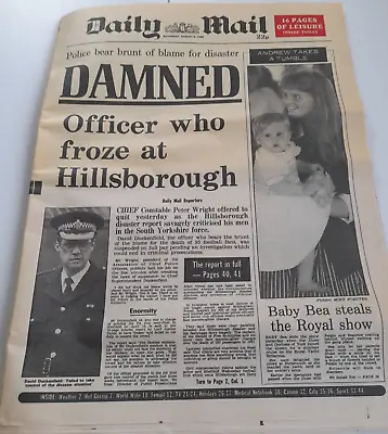 Daily Mail Newspaper 5th August 1989 - Last Issue From Fleet Street • £5.50