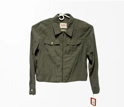 Mossimo Supply Co. Women's Jacket Shirt Size LOlive Long Sleeve Full Zip Bike • $14.99