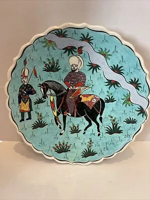 Vintage Turkuaz Gini Hand Painted Kutahya Turkey Wall Plate 8 1/2” Horse • $12