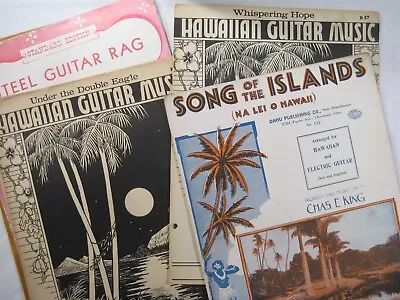 Lot 9 Sheet Music Vintage Hawaiian Steel Guitar + Oahu Harlin Bros. Bronson + • $19.99