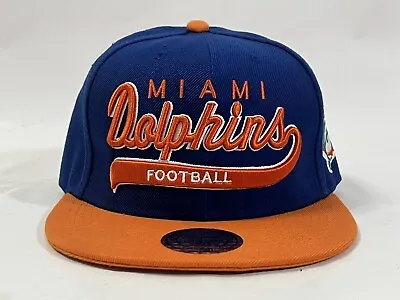 Miami Dolphin Football NFL Mitchell & Ness Snapback Cap Hat Rare • £30.96