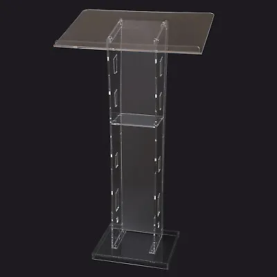 $190.84 • Buy 60*40*110CM Portable Lectern Clear Acrylic Curved Meeting Podium W/Storage Board