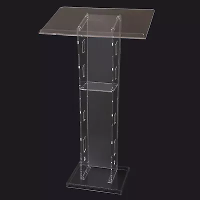$174.99 • Buy Portable School Church Pulpit Event Clear Lectern Acrylic Debate Podium SALE!