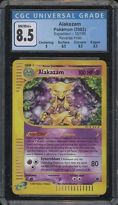 $0.99 • Buy Pokemon Alakazam Expedition Reverse Holo Rare #33 CGC 8.5 -009D1