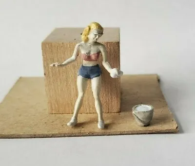 Arttista #1444 - Girl With Bucket To Wash Car - O Scale Figure -Model Trains NEW • $9.35