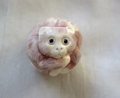 £15.98 • Buy Whimsical Old Japanese Kitten? Monkey? Ojime, Signed