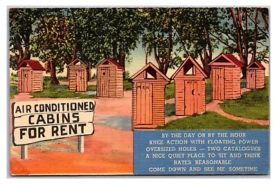 Vintage 1940s - Outhouse Cabins - Funny Comic Cartoon Postcard (UnPosted) • $4.20