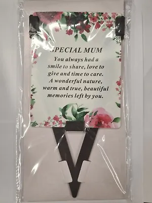 Grave Marker Stake Laminate Mum Card Plastic Holder 26x12cm • £5.99