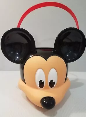 VINTAGE DISNEY PLASTIC MICKEY MOUSE HEAD HALLOWEEN CANDY BUCKET Easter Basket • $14.25