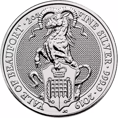 2oz Silver Queens Beasts Coin Yale Of Beaufort 2019 In Capsule QBYB22 • £65