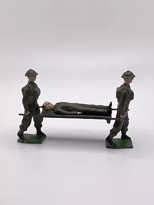 Vintage Britains Royal Army Medical Stretcher W/ Wounded Soldier Toy Soldiers • $85