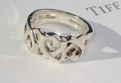 £159.99 • Buy Tiffany & Co Sterling Silver Ring Solid Paloma Picasso Loving Heart Band Ring 