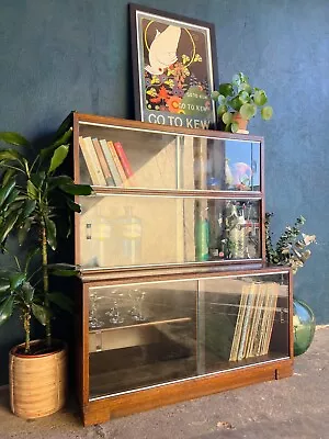 Vintage Mid Century Oak Minty Drinks Display Bookcase Record Cabinet  • £275