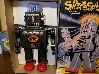 Tin Tom Smoking Spaceman Robot MIB Gun Metal Black • $65