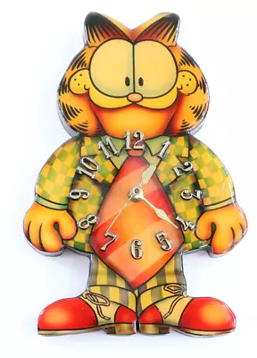 Vintage Garfield Wooden Wall Clock One Of A Kind 70's 80's Works • $69.99