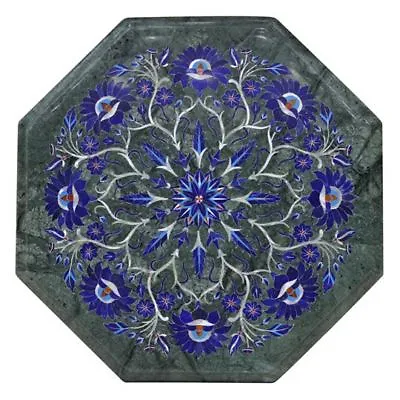 12  Green Marble Table Semi Precious Stones Lapis Inlay Handmade Work • $306.08