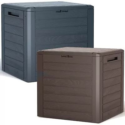 140 Litre Compact Plastic Outdoor Balcony Patio Garden Storage Box Chest Crate • £32.99