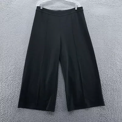 J Jill Womens Wearever Wide Leg Cropped Pants Large Black Pull On Comfort • $26.99