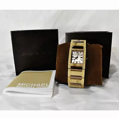 Michael Kors Tessa Chocolate Mini Dial Horn Acrylic Ladies Watch • $55