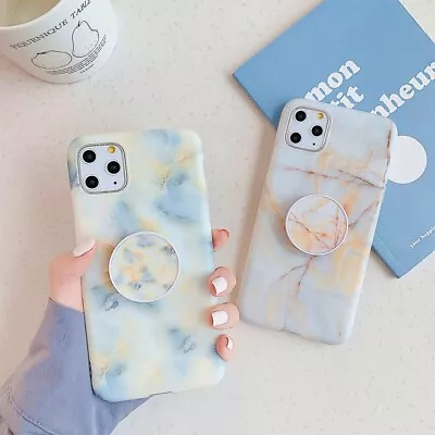 $13.01 • Buy For IPhone 13 Pro Max 12 11 XS XR 7 8 Marble Matte Phone Case With Stand Holder