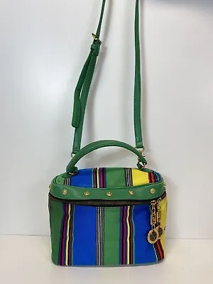 Rare Vtg Gianni Versace Early 90s Green Multicolor Stripe Shoulder Bag • $315