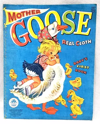1958 Cloth MOTHER GOOSE Nursery Rhymes Book Miss MuffetJack Horner NEAR FINE • $34.99